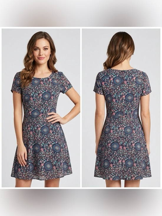 J. Crew Dresses & Skirts - J.Crew Women’s Short Sleeve V-neck Floral Paisley Flutter Chiffon Dress  Size 4